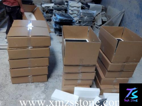 Packing & Loading Container for stone sinks carton box Wooden Crates Plastic sheet