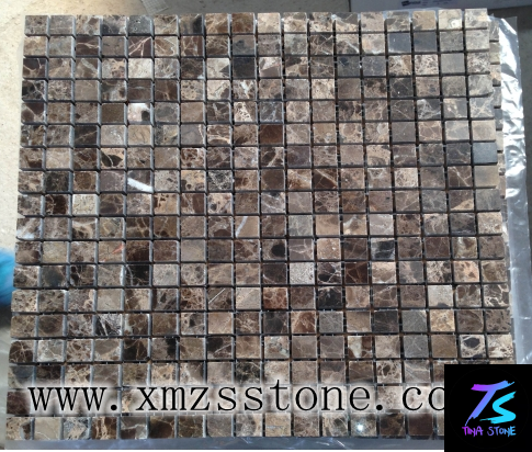 dark Emperador marble mosaic