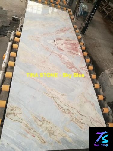 Sky Blue Slabs Stone Floor Wall Polished Marble