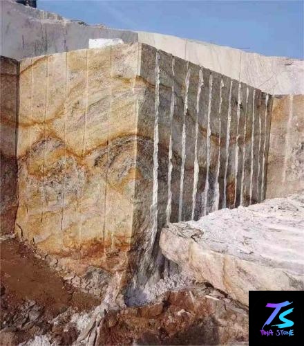 India Golden Lotus Granite Slab